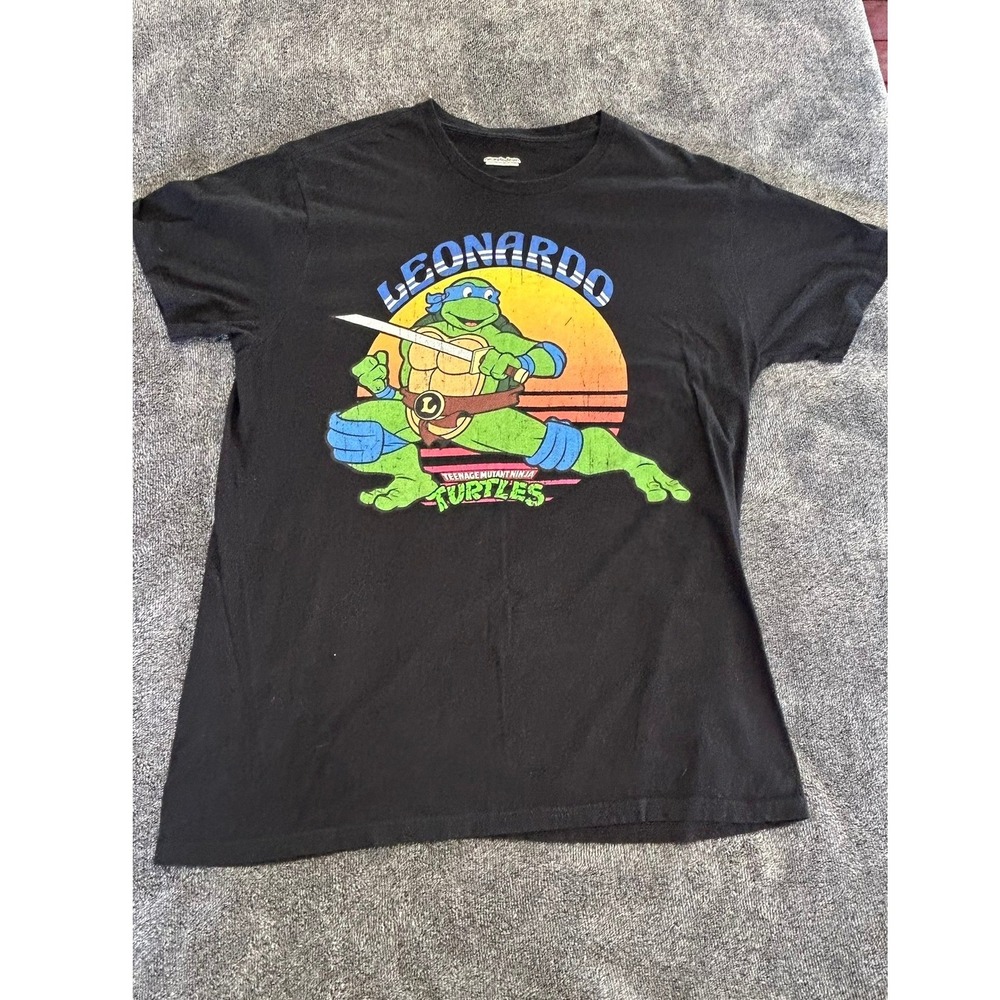 Nickelodeon Teenage Mutant Ninja Turtles Leonardo Graphic T-Shirt Mens L Black